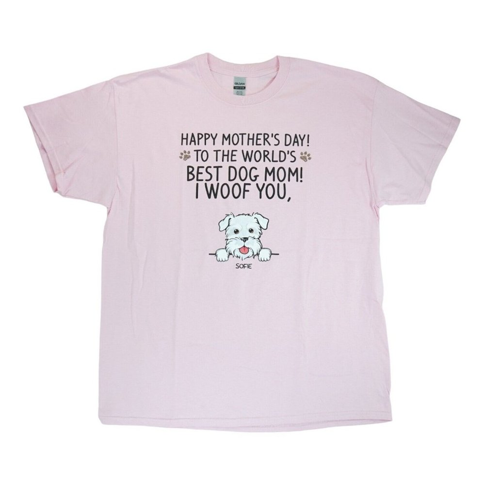 NWT Gildan Heavy Cotton T Shirt ~ Happy Mother's Day ~ Size XL ~ Pink